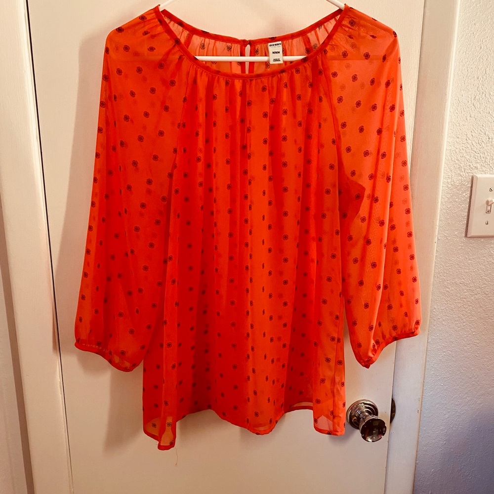sheer cropped tunic blouse (S)